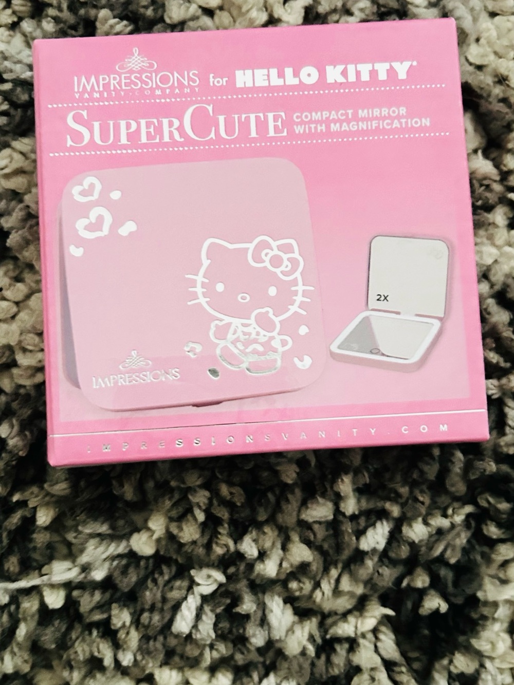 Hello Kitty Pink Compact Mirror with 2x Magnification